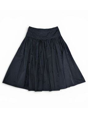French Connection Cotton Blend Full Pleated Skirt in Black